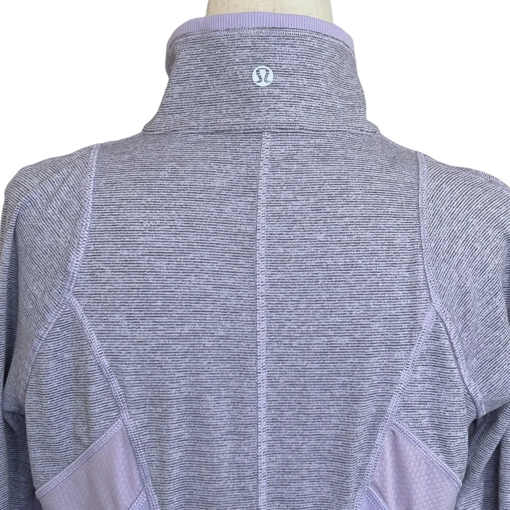Lululemon Reflective Run Full Tilt Pullover Half Zip Top - 8 - Purple, Gray